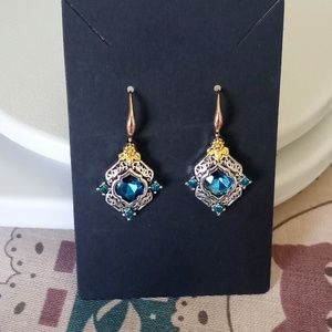 Silver and Gold Victorian Dangle Earrings (New)
